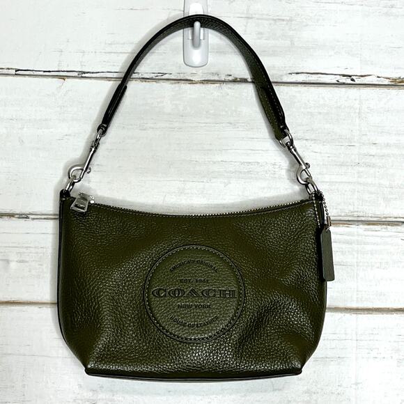 Coach Dempsey Shoulder Bag Patch Logo Olive Green - Picture 1 of 13